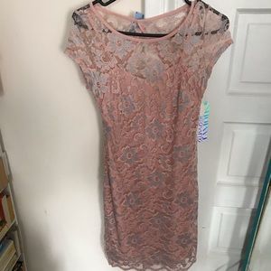 Rose Gold/Pink Lace Dress